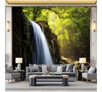 WHUOEUCO Photo Wallpaper Natural Scenery Waterfalls Forest 500x280 cm Fashion Art Wall Mural Non-Woven Large 3D Poster, Living Room TV Background Bedroom Decoration Mural