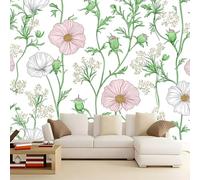 WHUOEUCO Photo Wallpaper Plants Wildflowers 250x175 cm Fashion Art Wall Mural Non-Woven Large 3D Poster, Living Room TV Background Bedroom Decoration Mural
