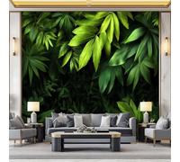WHUOEUCO Photo Wallpaper Tropical Jungle Leaves 200x140 cm Fashion Art Wall Mural Non-Woven Large 3D Poster, Living Room TV Background Bedroom Decoration Mural