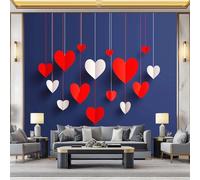 WHUOEUCO Photo Wallpaper Valentine's Day Paper Heart 200x140 cm Fashion Art Wall Mural Non-Woven Large 3D Poster, Living Room TV Background Bedroom Decoration Mural