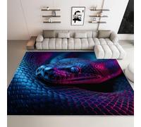 WHUOEUCO Rugs for Living Room Dark Python 140x200cm Washable Area Rug with Non-Slip Backing, Soft Short Pile Carpet for Bedroom Dining Room Kitchen Home Office