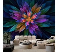 WHUOEUCO Wall Murals Wallpaper Abstract Colorful Flowers 200x140 cm Modern 3D Photo Wallpaper Waterproof Wall Mural Art Poster, for Living Room Bedroom Kids Room Background Decor