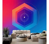 WHUOEUCO Wall Murals Wallpaper Blue-Red Gradient Geometry 200x140 cm Modern 3D Photo Wallpaper, Waterproof Wall Mural Art Poster, for Living Room Bedroom Kids Room Decor