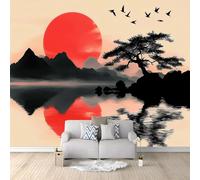 WHUOEUCO Wall Murals Wallpaper Chinese Style Ink Painting 400x280 cm Modern 3D Photo Wallpaper Waterproof Wall Mural Art Poster, for Living Room Bedroom Kids Room Background Decor
