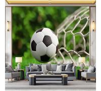 WHUOEUCO Wall Murals Wallpaper Football Sports Theme Grass 250x175 cm Modern 3D Photo Wallpaper Waterproof Wall Mural Art Poster, for Living Room Bedroom Kids Room Background Decor