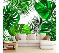 WHUOEUCO Wall Murals Wallpaper Palm Leaf Monstera 300x210 cm Modern 3D Photo Wallpaper Waterproof Wall Mural Art Poster, for Living Room Bedroom Kids Room Background Decor