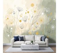 WHUOEUCO Wallpaper Wildflowers Herbs Flora 3D Wall Mural | Dandelion Flowers Non-Woven Photo Wallpaper 200x140 cm, Living Room Bedroom Kids Room Wall Covering Art Poster, Custom Size