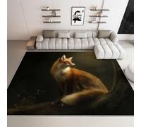 WHUOEUCO Washable Rugs for Living Room Animal Fox 140x200cm 3D Print Area Rug with Non-Slip Backing, Soft Short Pile Floor Carpet for Bedroom, Kitchen, Kids Room