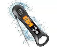 Whuto Meat Thermometer, Waterproof & Ultra-Fast Instant Read Food Thermometer,Accessory Backlight and calibrated LCD Digital Display, Steak Temperature Probe, Deep Fry,BBQ,Grill and Roast, Black.
