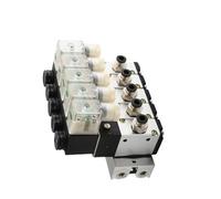 WHVAVFQI 1PCS 3V310-10 Normally Closed Solenoid Valve Block with Muffler Accessories Base Manifold DC 12v 24v AC 110v 220v 3 Ports 3V310-10-NC(AC110V 4 IN 4 OUT)