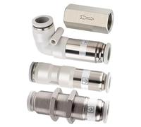 WHVAVFQI Pneumatic Check Valve 6mm 8mm 10mm 1/4 3/8 1/2 One Way Non Return Valve Air Single Way Brass Valve Air Pipe Fitting Adapter(Cv-01)