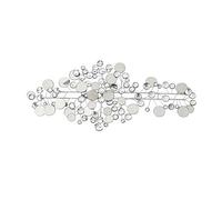 WHW Whole House Worlds MODERNIST HOME Floating Circles, Abstract Metal Wall Art, Artisan Crafted, Roundels of Silver, Mirrors, Faux Multi Carat Diamonds, Iron, Over 3 Ft Long, Hangers on Back