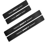 whwfc 4 Pcs Car Carbon Fiber Door Sill Protectors Strips for Suzuki Swift, Threshold Stickers Kick Plates Accessories,A