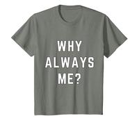 Why Always Me Funny Sarcastic Epic Football Celebration Joke T-Shirt, Youth, Olive Heather, Medium