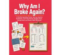 Why Am I Broke Again?: A Monthly Spending Tracker, Bill Log, Expense Breakdown, Cash Flow Review, Budget Check, Savings Goal, and Money Habit Workbook