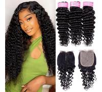 Why Choose Our Hair? We are a professional brand operator and hair manufacturer. All of our hair is subjected to strict quality control. Deep wave human hair from young girls, without any synthetic fiber hair and animal hair. Can be dyed, bleached, and restyled as your own hair. Double weaving, machine weft, tight and neat, strong and durable, minimum shedding, no chemical,no smell, no lices, no tangle, soft and comfortable, healthy and shiny. Deep Human Hair Bundles Details: Hair Material:100% unprocessed Brazilian Deep hair,cut from young girls, no tangles, no shedding, clean and healthy. Hair Quality: Can be dyed, bleached and styled as your own hair, full and thick, no lice, looks like your own hair. Hair Weft: Double machine weft, strong and durable, exquisite top weft. Hair Texture: Deep human hair. Hair Color: Natural black color. Deep Bundles Length and Weight: 10-30 inch in stock,95-105g/bundles. Deep Wave Lace Closure: Closure Parting: Middle part Closure Type: Swiss lace, breathable and comfortable,Straight curly Closure Weight: 35-45g/per piece Lace Density: 130% density Lace Color: Medium brown, more natural Closure Feature: Double weft, strong and invisible, no shedding sexycat hair Q&A Q1. Is it 100% Human Hair? A: Testing by BURNING- Human hair will show white smoke while burning and will turn to ash; Synthetic hair will show black smoke and will be a sticky ball after burning. Q2. Tangle And Shedding A Little? A:Any wig will tangle more than your real hair because your scalp produces natural oils that keep your own hair from drying out, that’s why wigs are happened to minimum shedding and tangling, especially the curly wigs, which is normal. Some water and hair conditioner and curly hair care products can be much helpful.