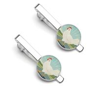 Why Did The Chicken Crossed The Road Silver Tie Clip Suit Accessories for Men Necktie Bar Set Pin Business Wedding