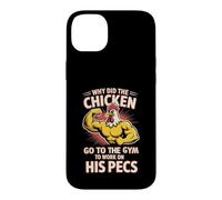Why Did The Chicken Go To The Gym To Work His Pecs - Case for iPhone 14 Plus