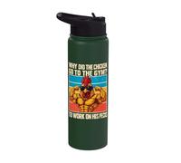 Why Did The Chicken Go to The Gym to Work On His Pecks Stainless Steel Insulated Water Bottle
