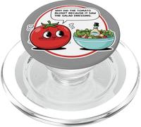 Why Did the Tomato Blush Saw Salad Dressing Funny Dad Joke PopSockets PopGrip for MagSafe