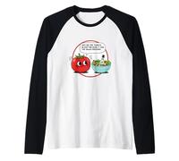 Why Did The Tomato Blush Saw Salad Dressing Funny Dad Joke Raglan Baseball Tee