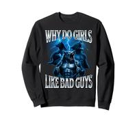 Why Do Girls Like Bad Guys Alpha Wolf Meme Brainrot Cringe Sweatshirt