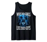 Why Do Girls Like Bad Guys Alpha Wolf Meme Brainrot Cringe Tank Top