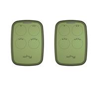 WHY EVO NOA 4 Button Universal Remote Control - Programmable Fixed Code or Rolling Code - 433 or 868 MHz Frequencies for Gates and Garage Doors (Olive Green 2 Pack Remotes)