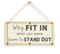 Why Fit in Born to Stand Out Hanging Sign, Inspirational Decor Plaque