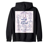 Why Go Hard When I Can Just Go Home Homebody Cozycore Bows Zip Hoodie