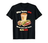 Why Have Abs When You Can Have Kebabs Funny Food Tee T-Shirt, Men, Black, XX-Large