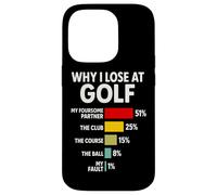 Why I Lose At Golf Funny Bar Chart Graph Golfer Excuse Humor Case for iPhone 14 Pro