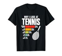 Why I Lose At Tennis Player Funny Witty Padel Coach Quote Value Graphic T-Shirt, Men, Black, M