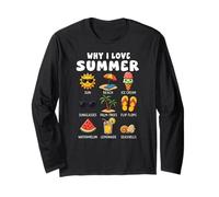 Why I Love Summer Beach Sun Ice Cream Boys Girls Kids Long Sleeve T-Shirt