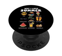 Why I Love Summer Beach Sun Ice Cream Boys Girls Kids PopSockets Adhesive PopGrip