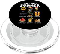 Why I Love Summer Beach Sun Ice Cream Boys Girls Kids PopSockets PopGrip for MagSafe