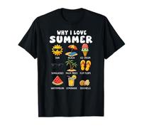 Why I Love Summer Beach Sun Ice Cream Boys Girls Kids T-Shirt