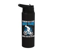 Why I Ride Without a Battery Because I can Stainless Steel Insulated Water Bottle