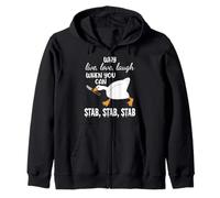 Why Live, Love, Laugh When You Can Stab, Stab, Stab Design Zip Hoodie