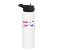 Why Not Both Bi Pride Bisexual Flag Colors Fun Stainless Steel Insulated Water Bottle