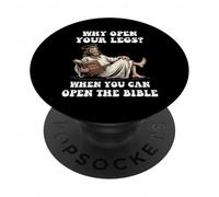 Why Open Your Legs? When You Can Open The Bible Funny Christ PopSockets Adhesive PopGrip