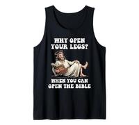 Why Open Your Legs? When You Can Open The Bible Funny Christ Tank Top