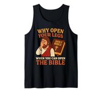 Why Open Your Legs When You Can Open The Bible Funny Jesus Tank Top