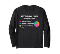 Why Playing Piano is Relaxing Sarcastic Humor Pianist Long Sleeve T-Shirt