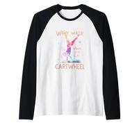 Why run when you can beat a bicycle? Gymnast Girl Raglan Baseball Tee
