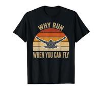 Why Run When You Can Fly Funny Butterfly Stroke Swimmer Value Graphic T-Shirt, Men, Black, S