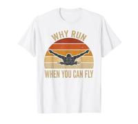 Why Run When You Can Fly Funny Butterfly Stroke Swimmer Value Graphic T-Shirt, Men, White, XL