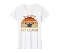 Why Run When You Can Fly Funny Butterfly Stroke Swimmer Value Graphic T-Shirt, Women, White, L