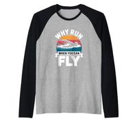 Why Run When You Can Fly Swim Training Retro Raglan Baseball Tee