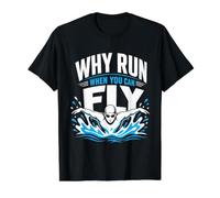 Why Run When You Can Fly Swimmer Value Graphic T-Shirt, Men, Black, S